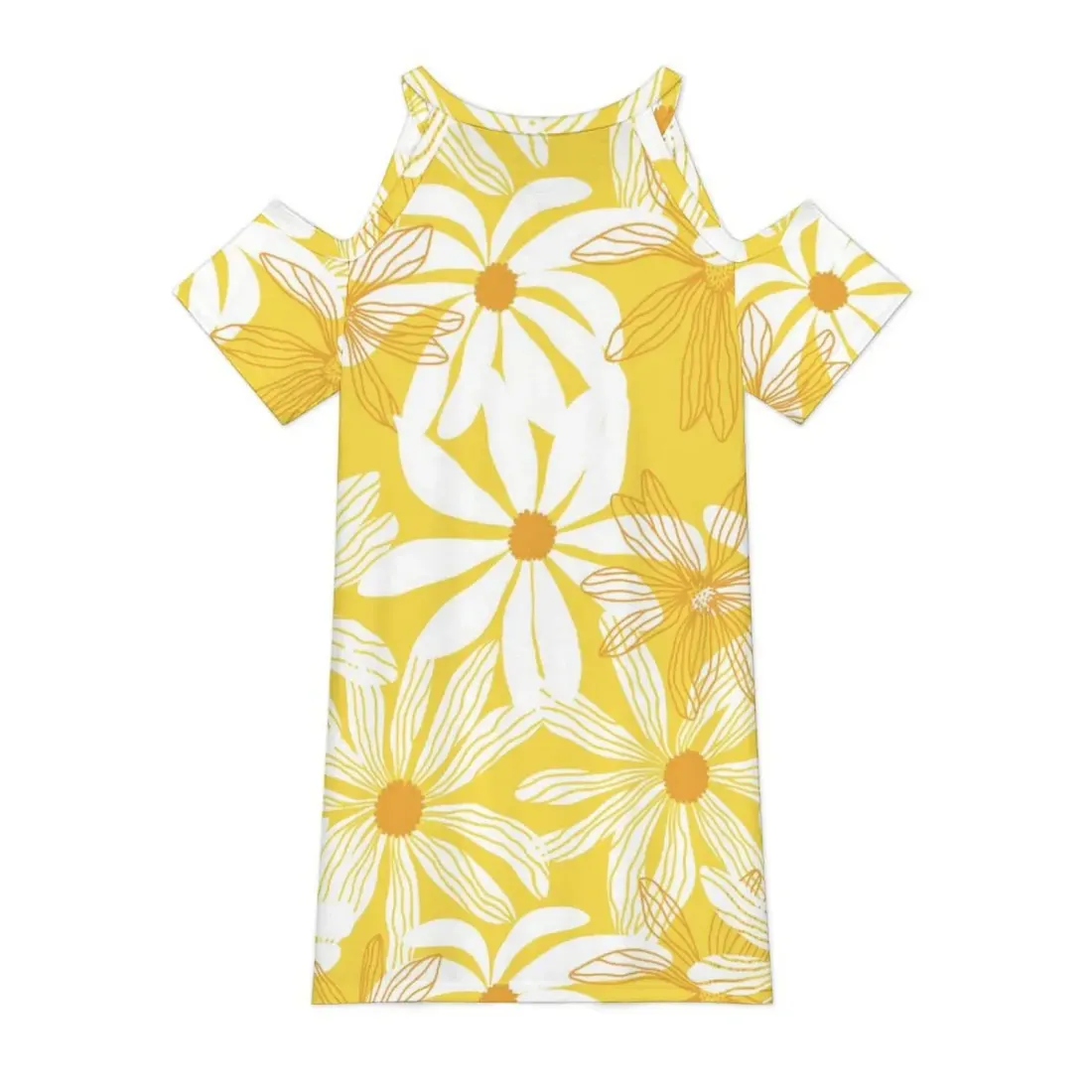 Cold Shoulder Short Sleeve V Neck Dress — photo 3