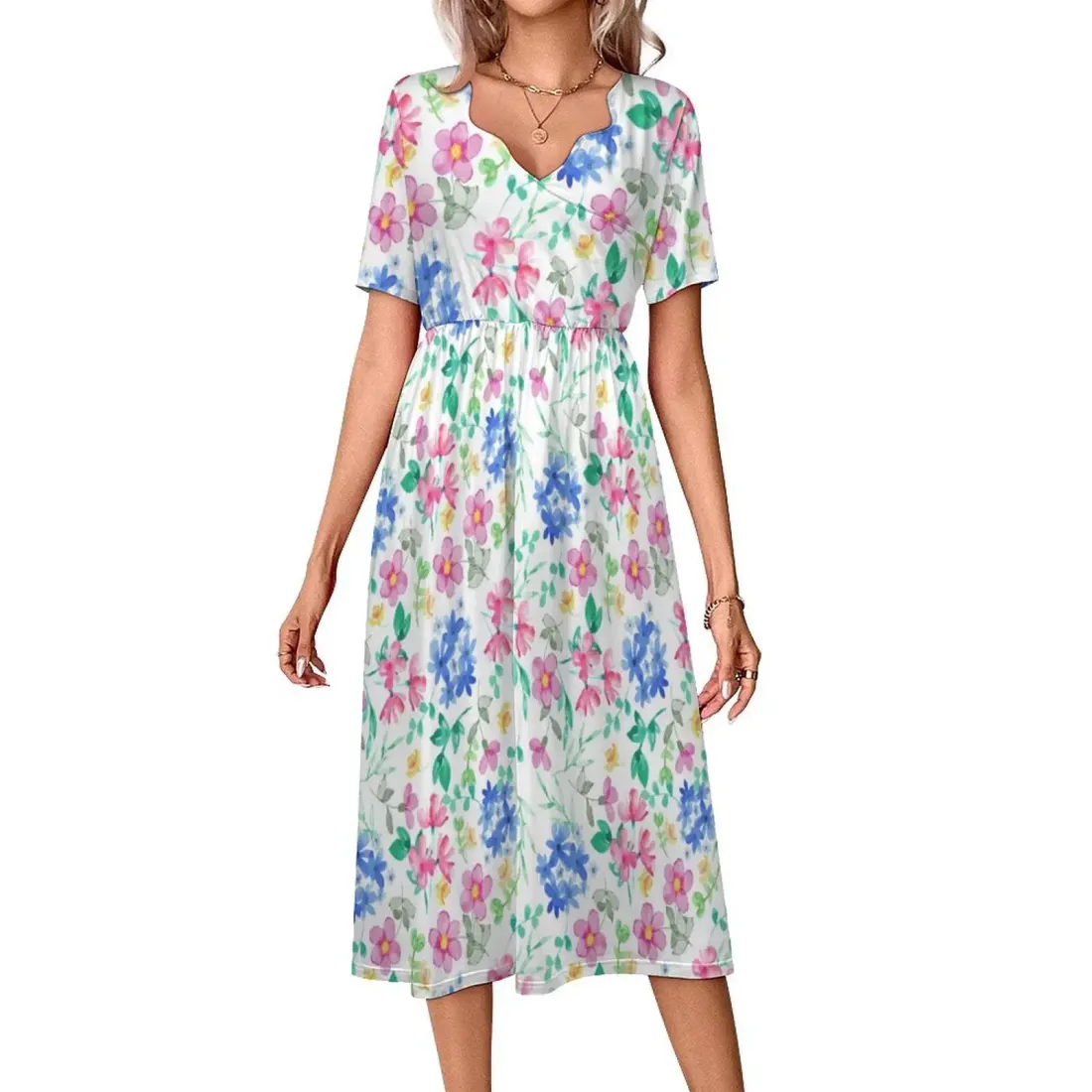 Custom V-Neck Mid Length Dress — photo 2