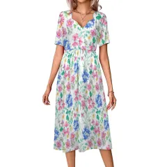 Custom V-Neck Mid Length Dress thumbnail 2