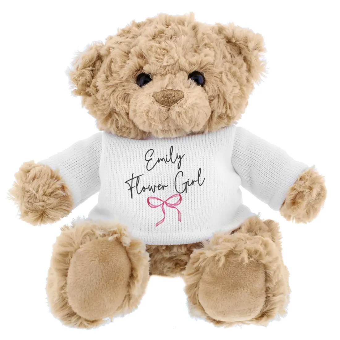 Personalised Flower Girl Bear, Bow Tie Page Boy Teddy, Custom Name Wedding Party Gift — photo 6