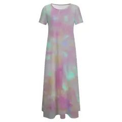 Short Sleeve Round-neck Long Dress thumbnail 3