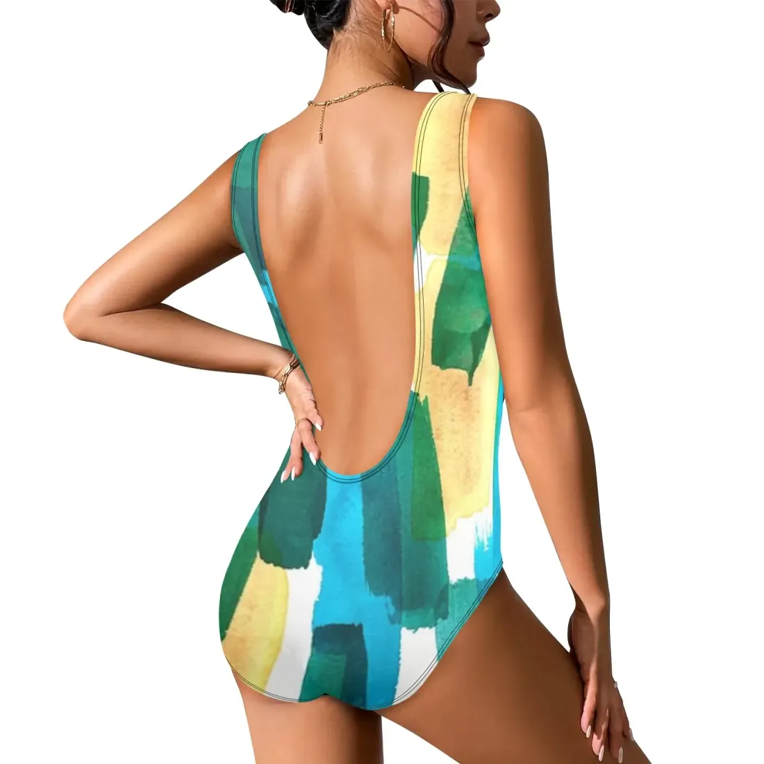 Women's Low Back One Piece Swimsuit (Model S50) — photo 5