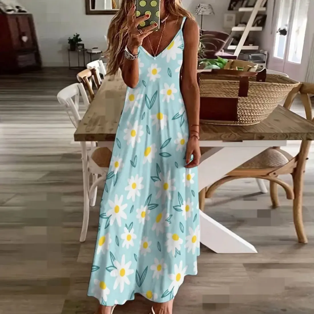 Custom Spaghetti Strap Long Dress — photo 2