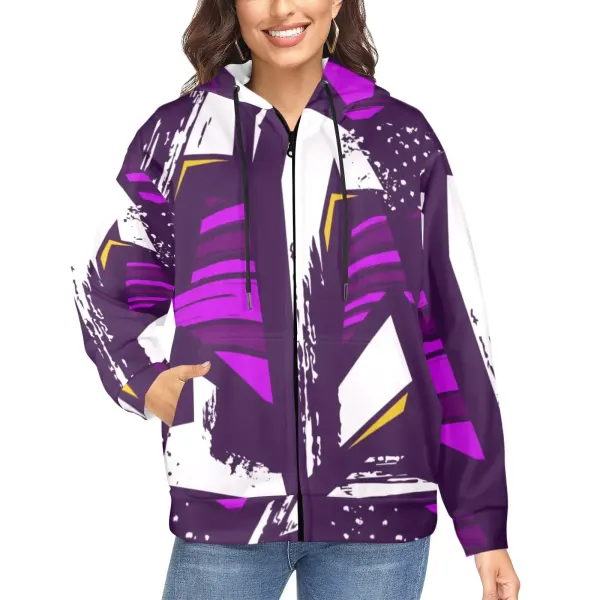 Women's Fleece Full-Zip Hoodie (Model H60)
