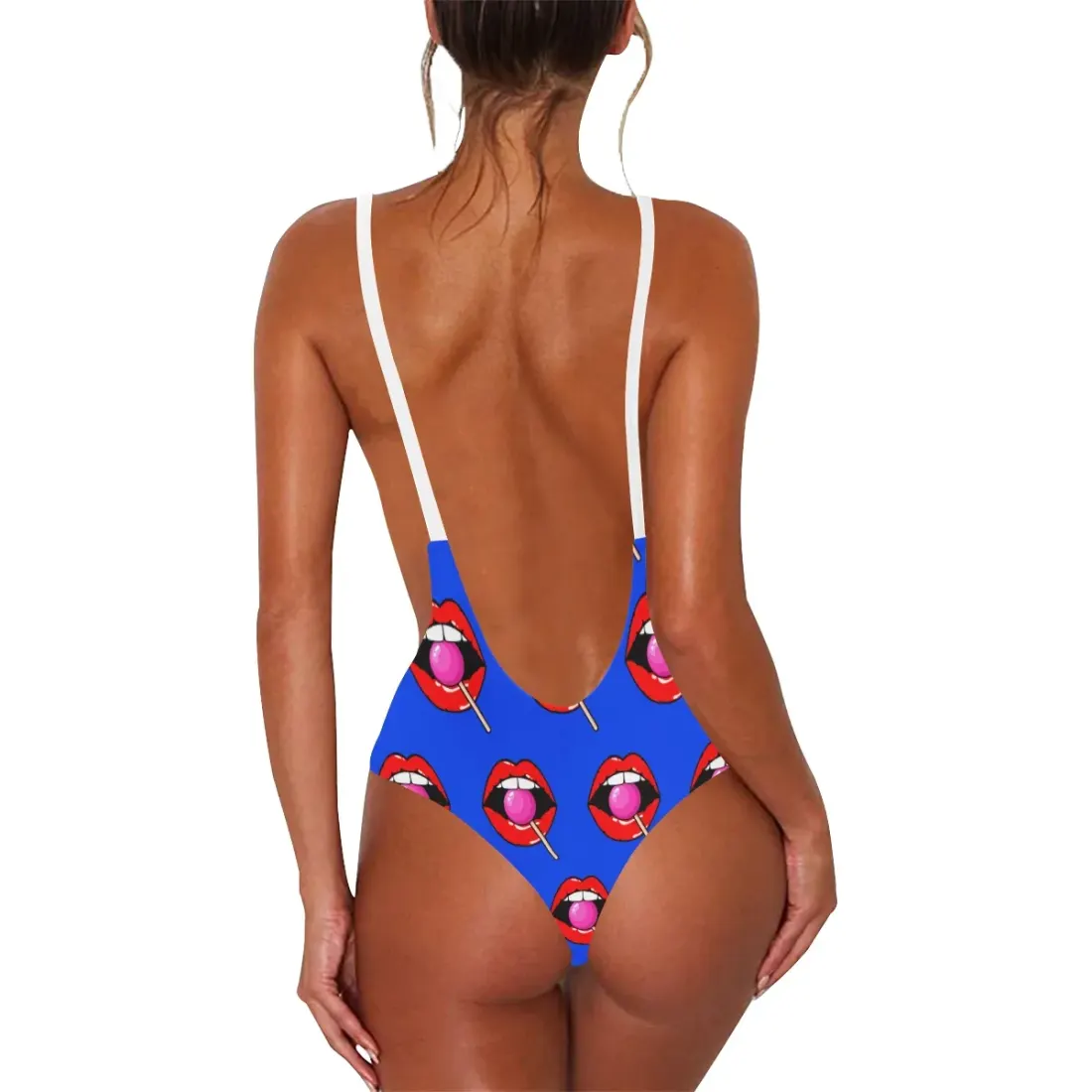 Women's Halter Straps Backless Swimsuit(Model S09) — photo 6