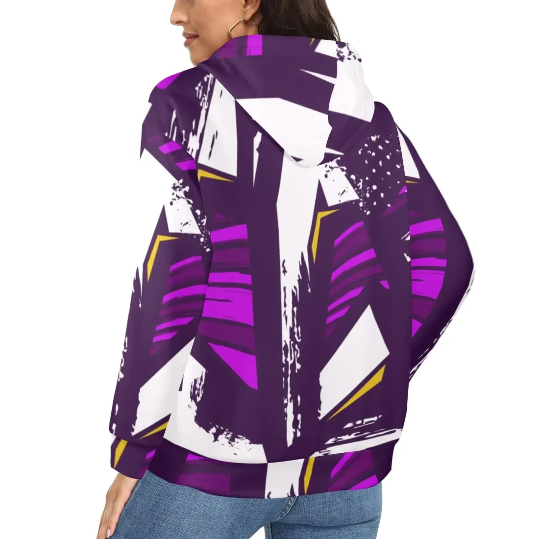 Women's Fleece Full-Zip Hoodie (Model H60) — photo 3