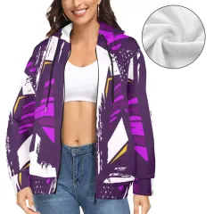 Women's Fleece Full-Zip Hoodie (Model H60) thumbnail 4
