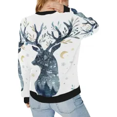Women's Rib Cuff Crew Neck Sweatshirt (H34) thumbnail 2