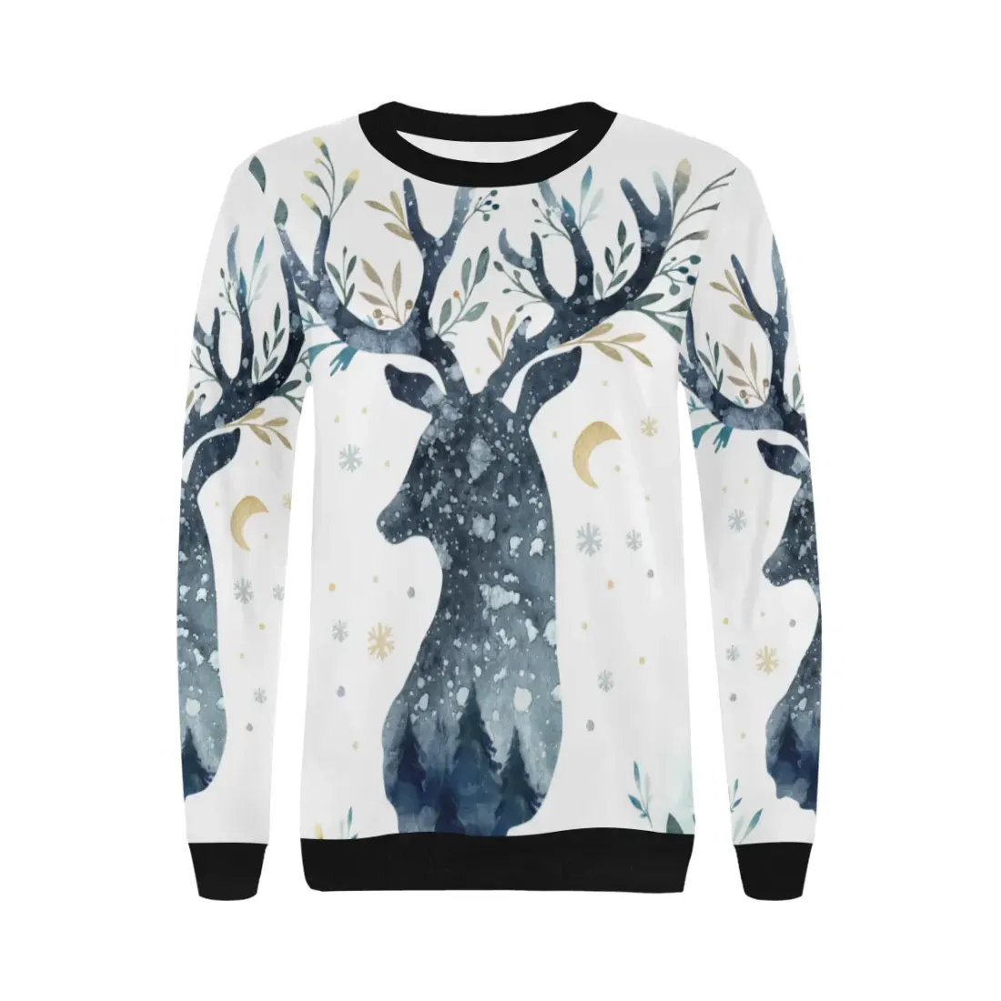 Women's Rib Cuff Crew Neck Sweatshirt (H34) — photo 3