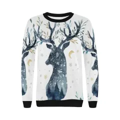 Women's Rib Cuff Crew Neck Sweatshirt (H34) thumbnail 3