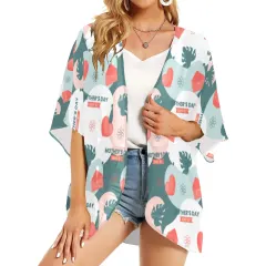 Women's Kimono Chiffon Cover Up (Model H51) thumbnail 1