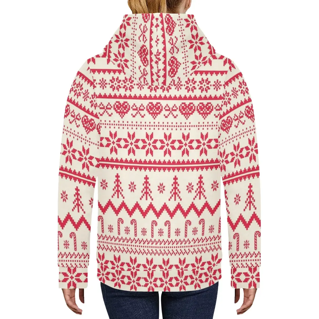 Women's All-Over Print Hoodie (Model H55) — photo 2