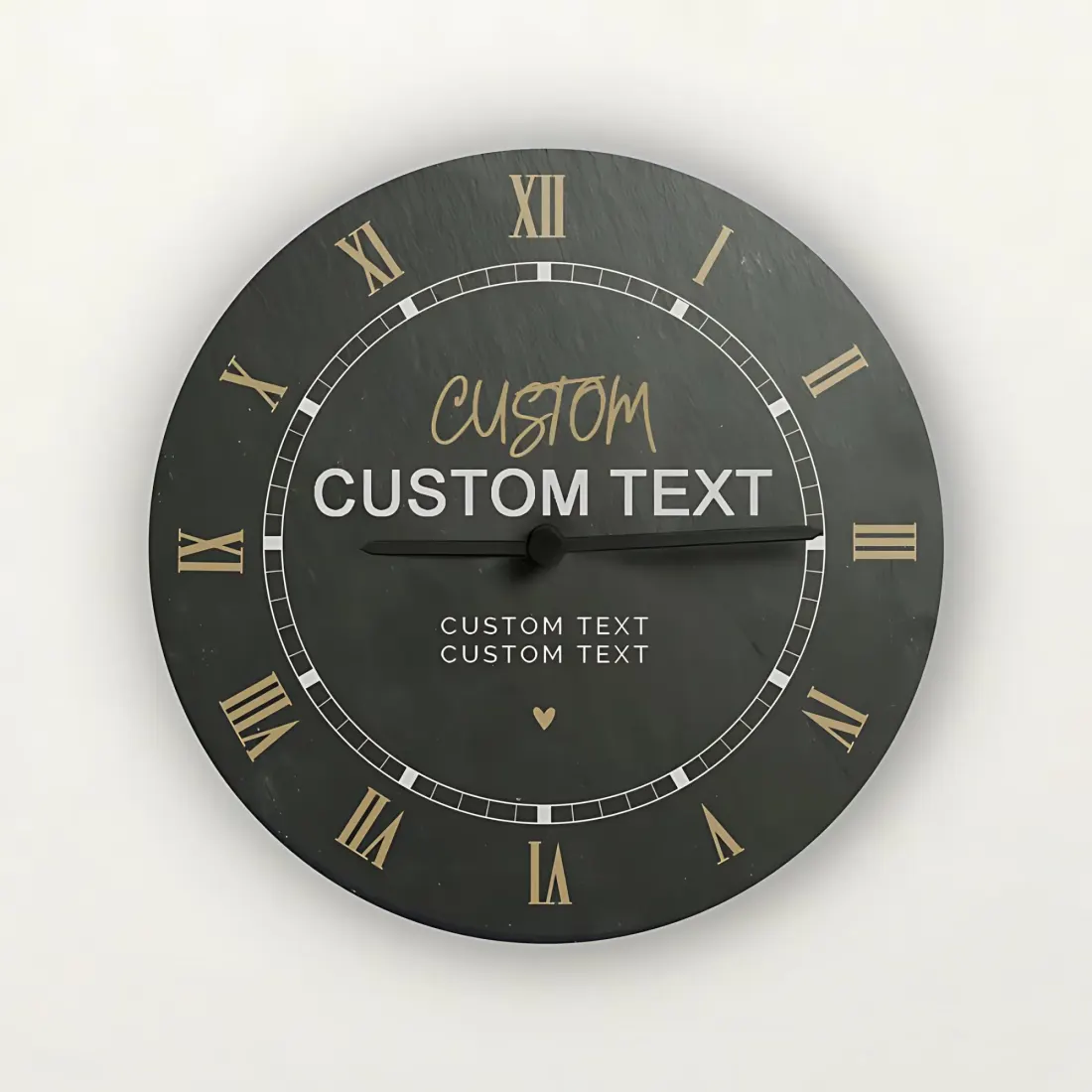 Personalized Slate Clock, Roman Numeral Modern Home Decor, Wedding Anniversary Gift — photo 2