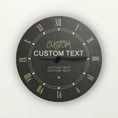 Personalized Slate Clock, Roman Numeral Modern Home Decor, Wedding Anniversary Gift thumbnail 2