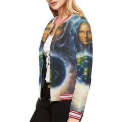 Women's All Over Print Horizontal Stripes Jacket (Model H21) thumbnail 2