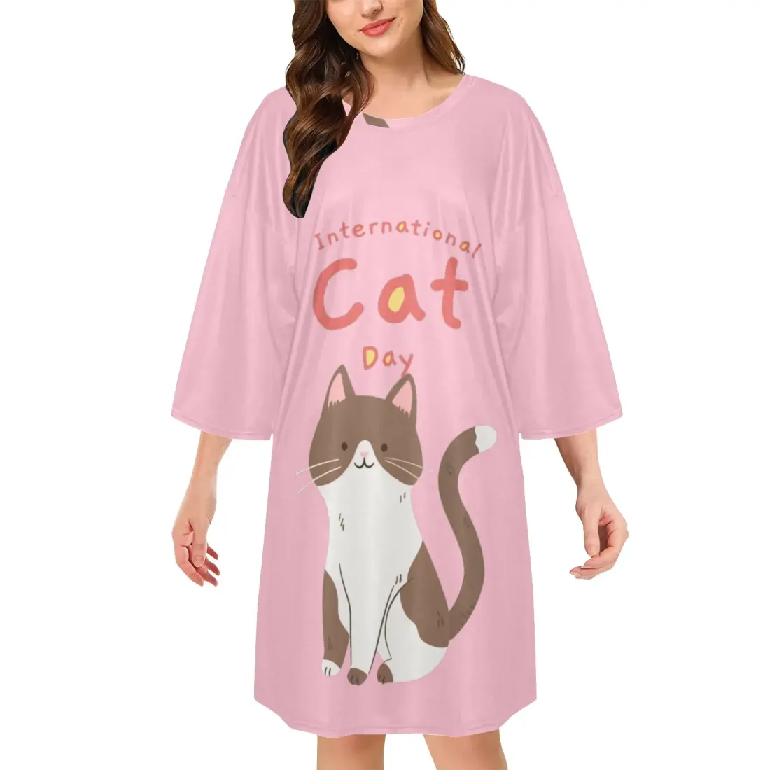 Women's Oversized Sleep Tee (Model T74)
