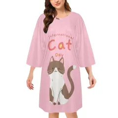 Women's Oversized Sleep Tee (Model T74) thumbnail 1