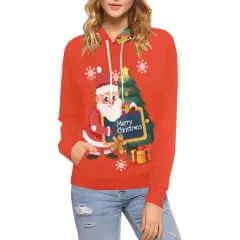 Women's All Over Print Hoodie (USA Size) (Model H13) thumbnail 1