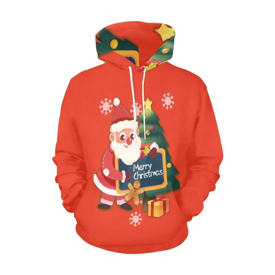 Women's All Over Print Hoodie (USA Size) (Model H13) — photo 2
