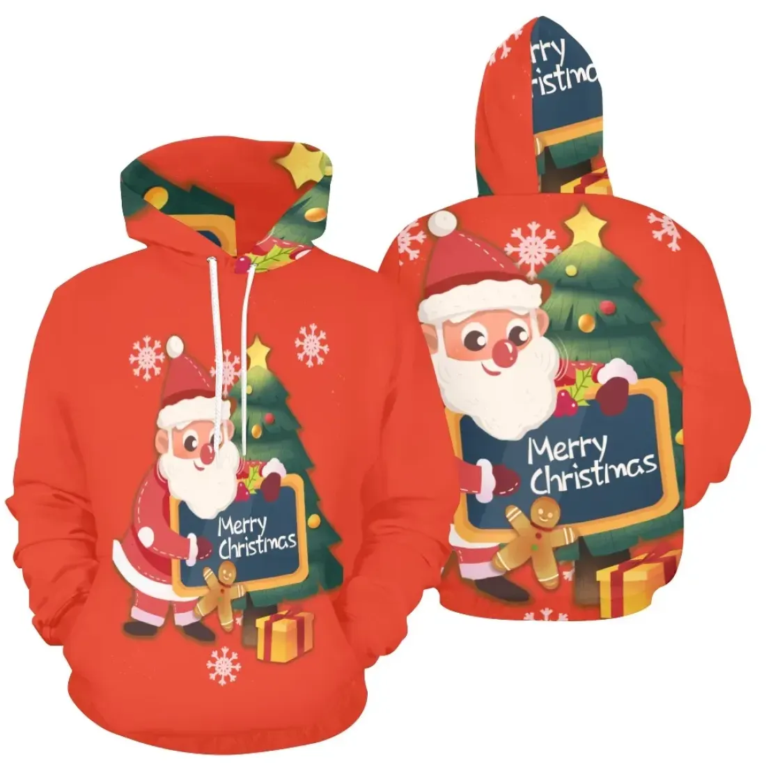 Women's All Over Print Hoodie (USA Size) (Model H13) — photo 4