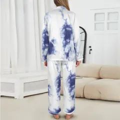Women's Long Sleeve Satin Pajama Set thumbnail 3