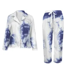 Women's Long Sleeve Satin Pajama Set thumbnail 4