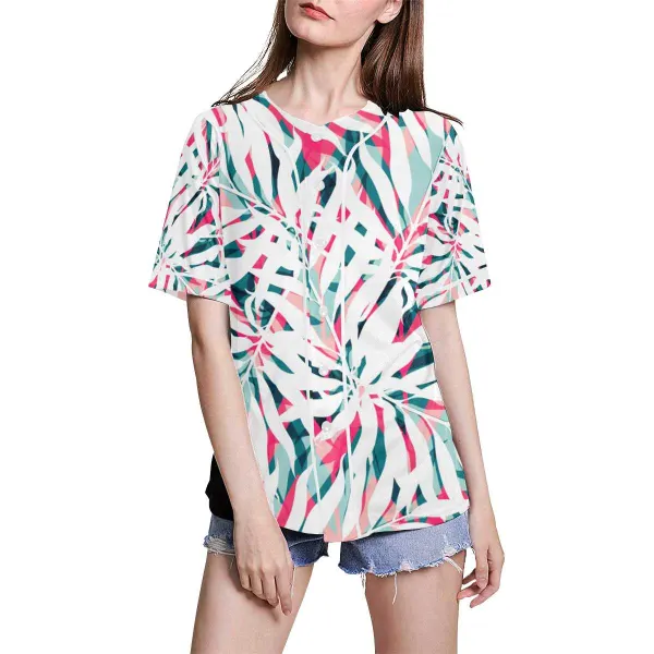 Women's All Over Print Baseball Jersey(ModelT50)