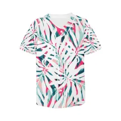 Women's All Over Print Baseball Jersey(ModelT50) thumbnail 3