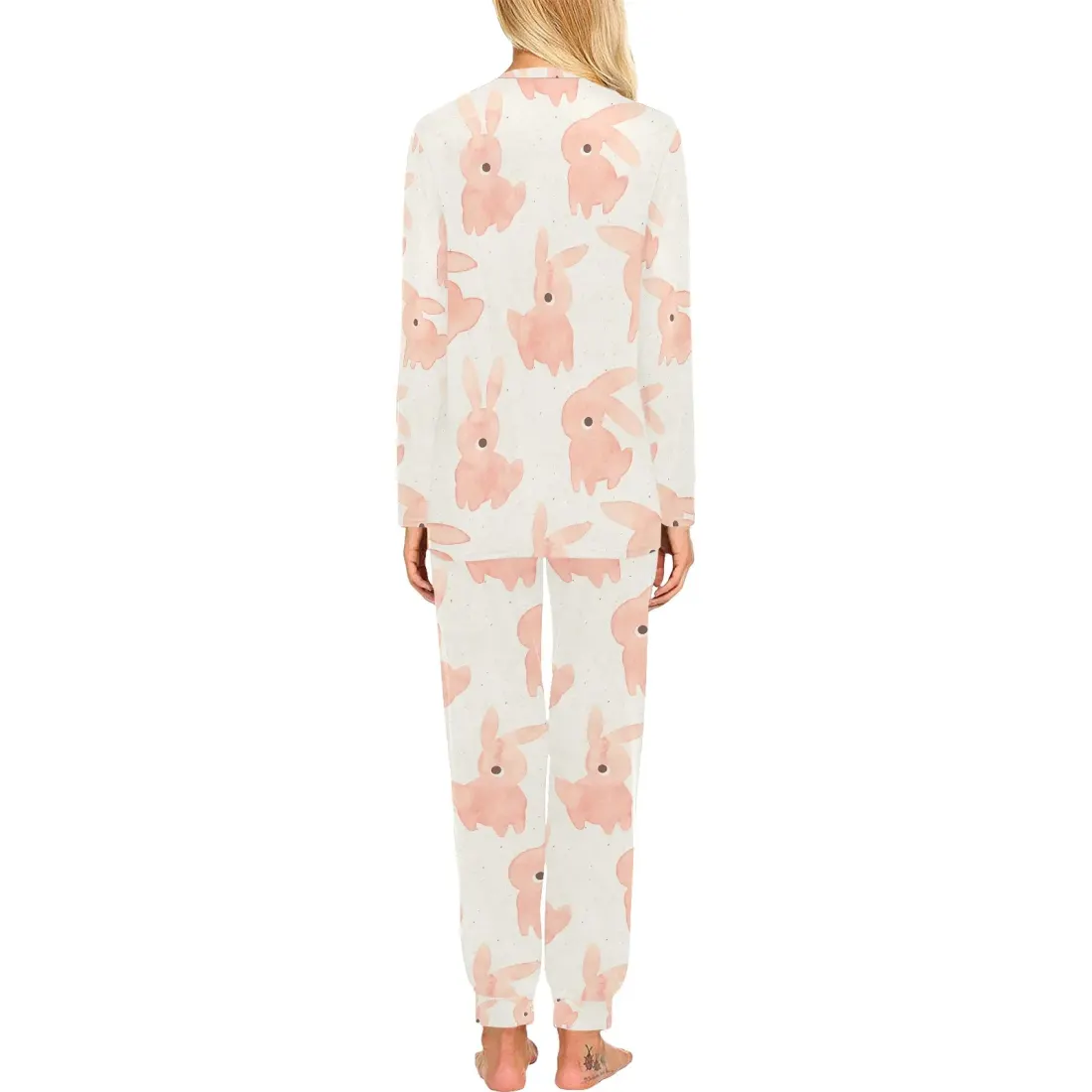 Women's All Over Print Pajama Set with Custom Collar and Trouser Opening (ModelSets 07) — photo 2