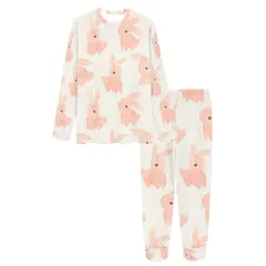 Women's All Over Print Pajama Set with Custom Collar and Trouser Opening (ModelSets 07) thumbnail 3