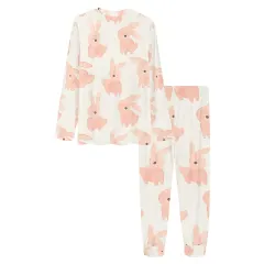 Women's All Over Print Pajama Set with Custom Collar and Trouser Opening (ModelSets 07) thumbnail 4