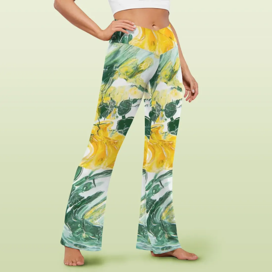 Women's V-Crossover High Waisted Flare Leggings — photo 2