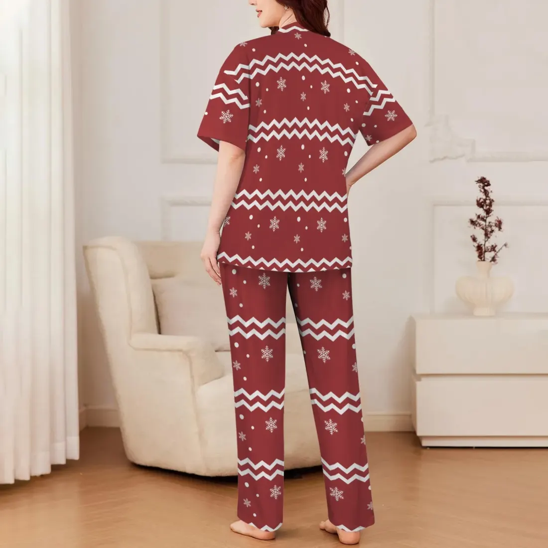 Women's V-Neck Pajama Set (Model Sets 32) — photo 2