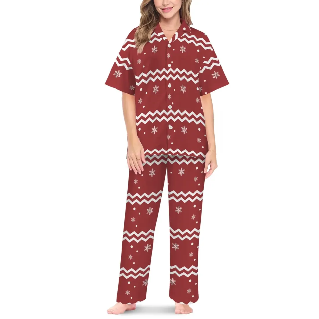 Women's V-Neck Pajama Set (Model Sets 32) — photo 3