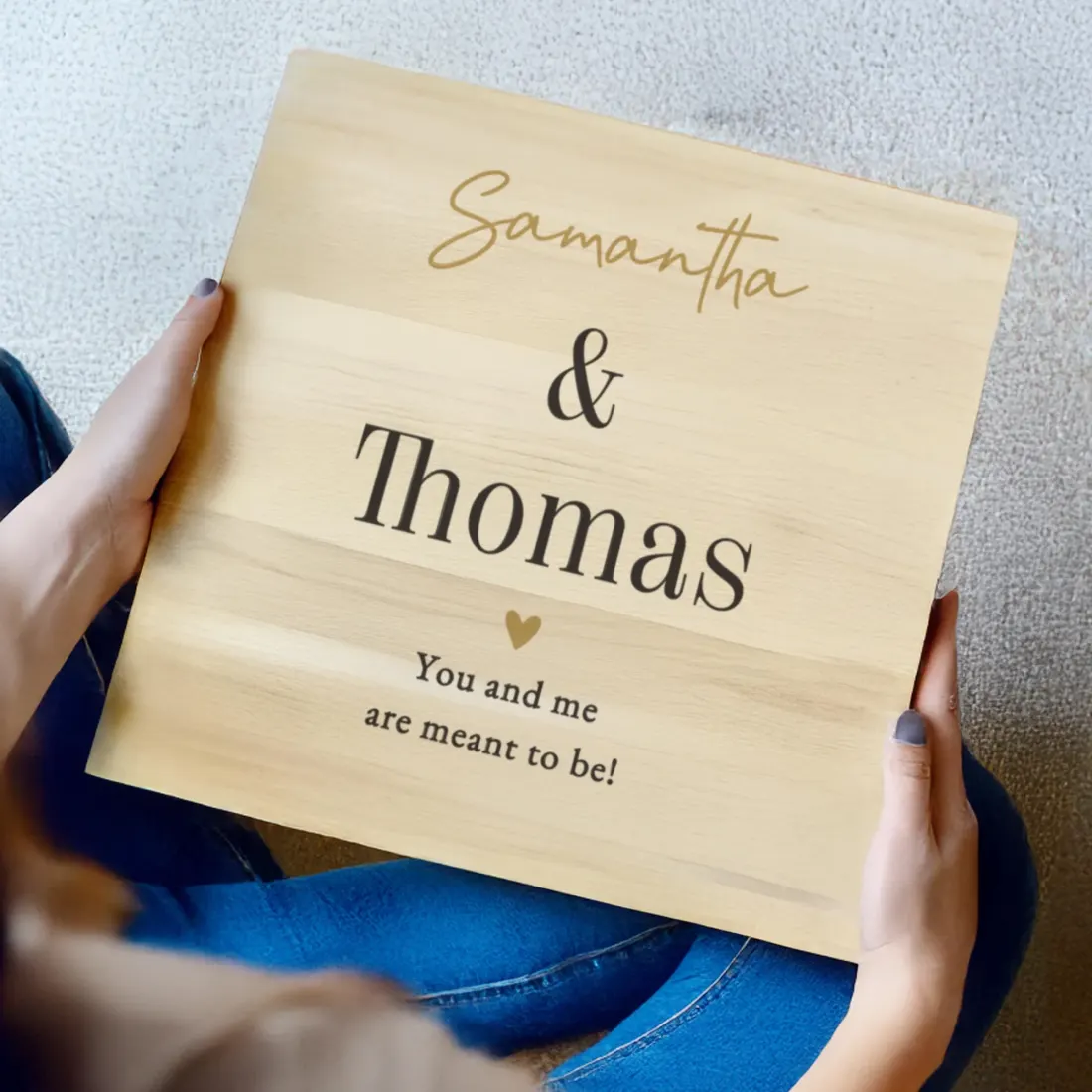 Personalised Black and Gold Wooden Keepsake Box, Our Wedding Memories Custom Memory Chest — photo 3
