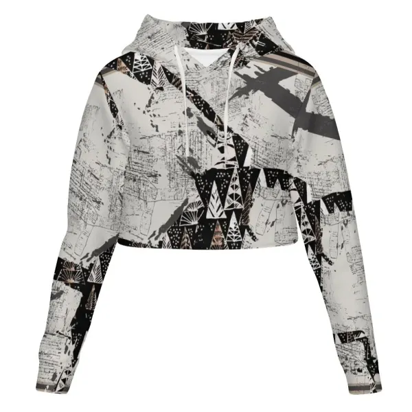 Women's All Over Print Cropped Hoodie