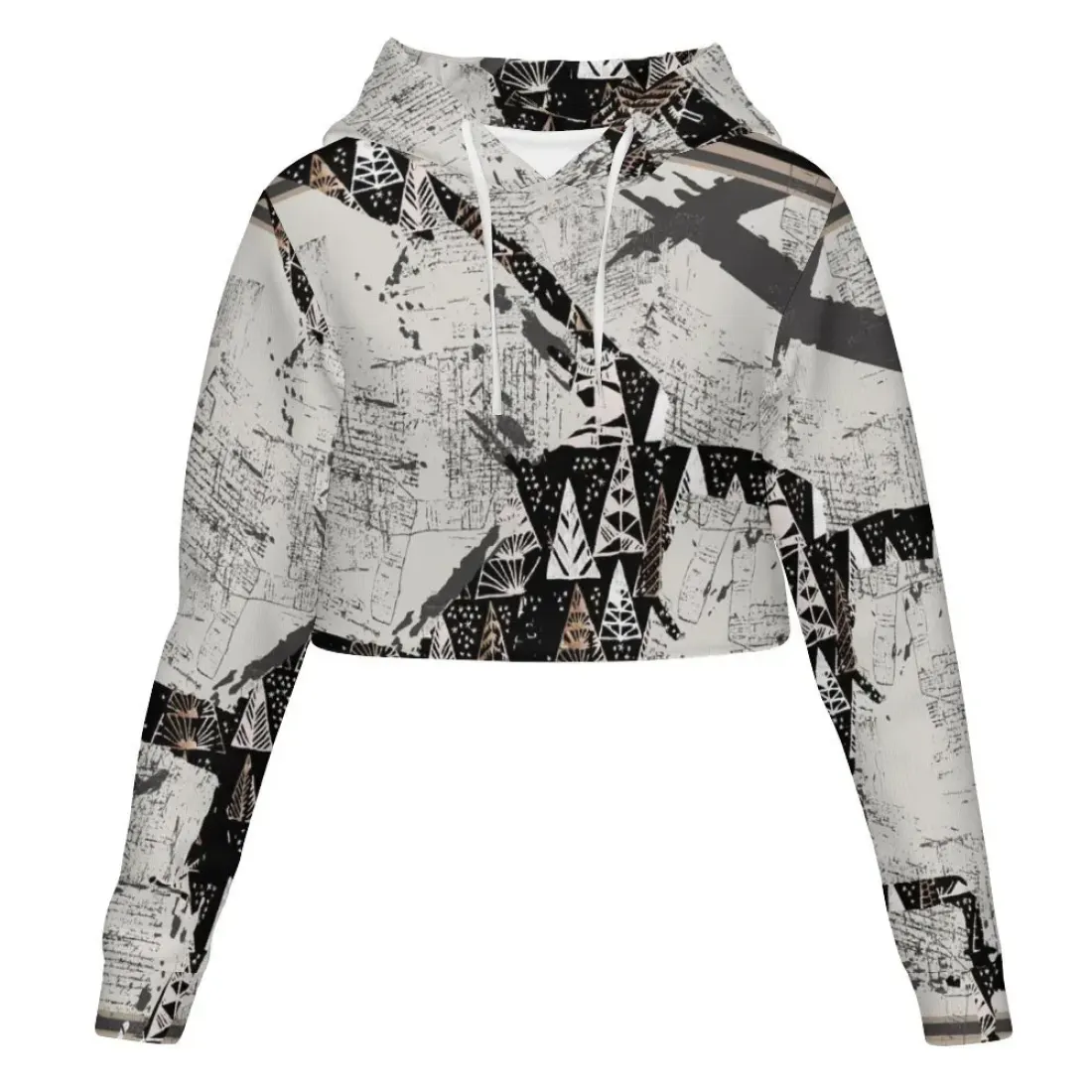 Women's All Over Print Cropped Hoodie