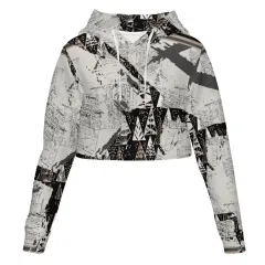 Women's All Over Print Cropped Hoodie thumbnail 1