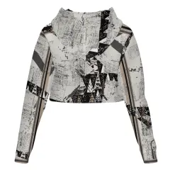 Women's All Over Print Cropped Hoodie thumbnail 2