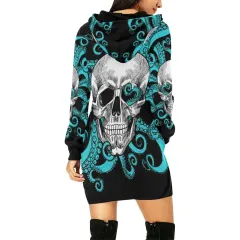 Women's All Over Print Hoodie Mini Dress(Model H27) thumbnail 3