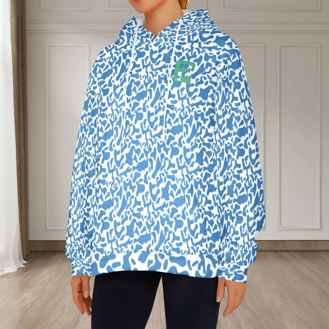 Women's Flannel Hoodie (Model H63) — photo 2