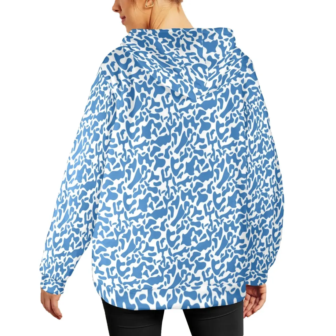 Women's Flannel Hoodie (Model H63) — photo 3