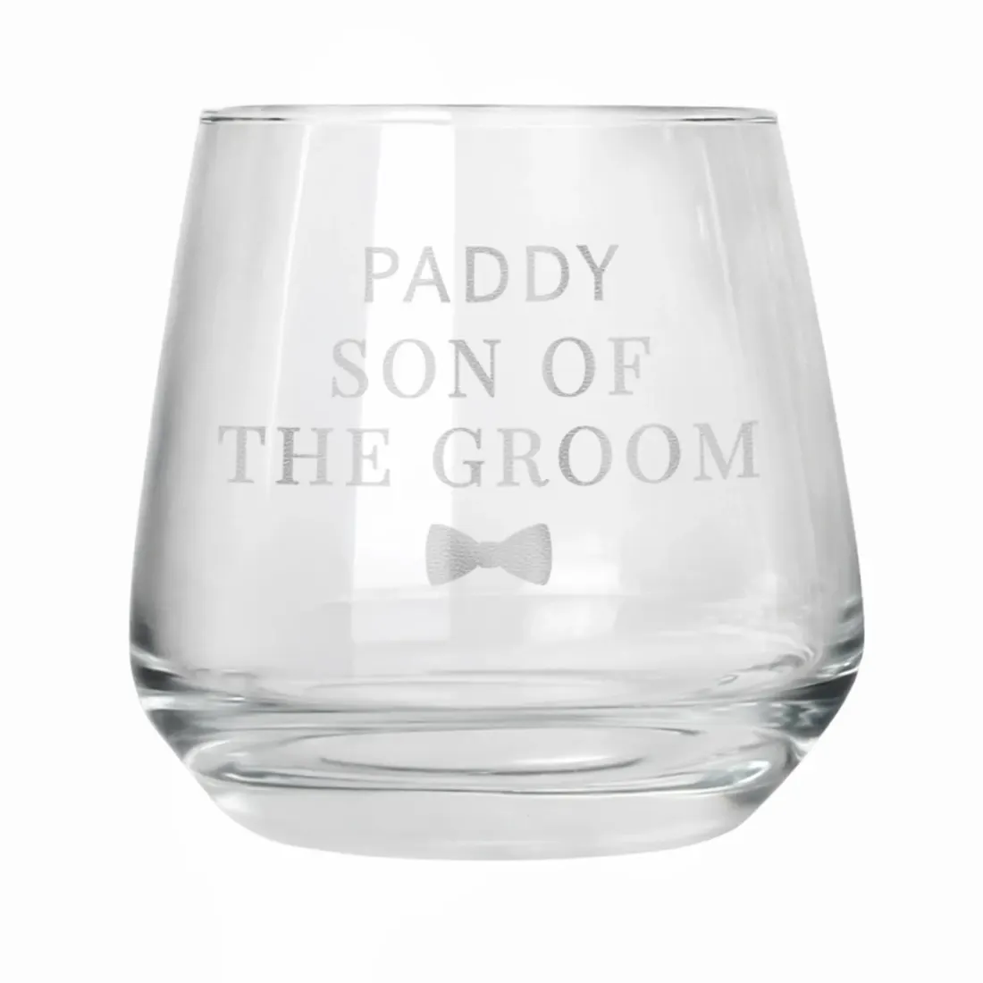 Custom Wedding Whisky Glass, Engraved Bow Tie Tumbler Gift for Groomsmen and Bridal Party — photo 5
