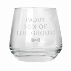 Custom Wedding Whisky Glass, Engraved Bow Tie Tumbler Gift for Groomsmen and Bridal Party thumbnail 5