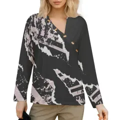 Women's Asymmetrical Neck Button-Up Shirt thumbnail 1