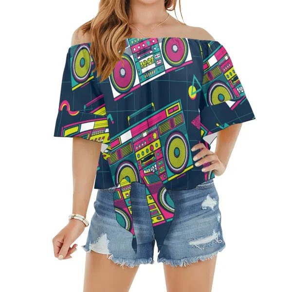 Off Shoulder Knot Front Blouse Top (Model T71)