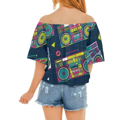Off Shoulder Knot Front Blouse Top (Model T71) thumbnail 2