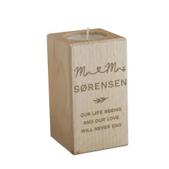 Personalised Wedding Engraved Wooden Tealight Holder thumbnail 5