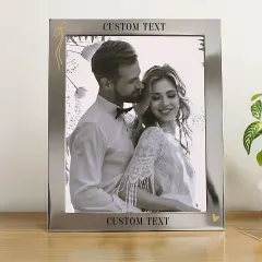 Personalised Black and Gold 8x10 Photo Frame, Custom Wedding Picture Frame Gift for Couples thumbnail 2