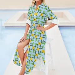 Button-Up Long Sleeve Shirt Dress thumbnail 1